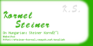 kornel steiner business card